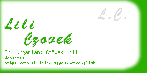 lili czovek business card